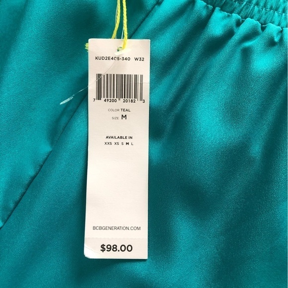 NWT BCBG Generation Womens Large Teal Elastic Waist Pull on Trouser Pants - Picture 5 of 14
